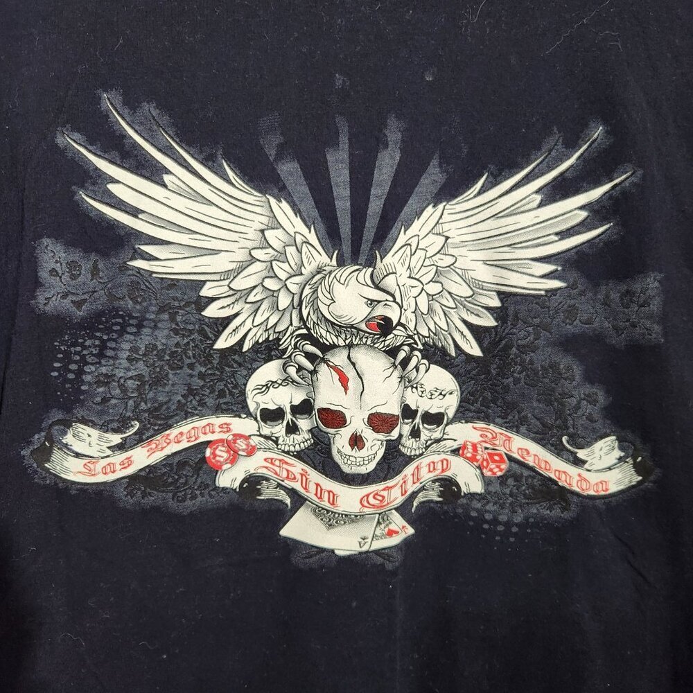Sonoma Graphic Shirt Skull & Wings Design Las Vegas Sin City Theme Mens L - Picture 2 of 8